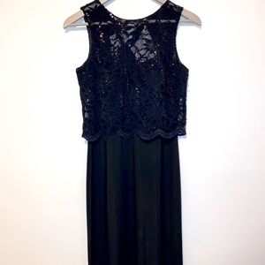 black lace detail dress